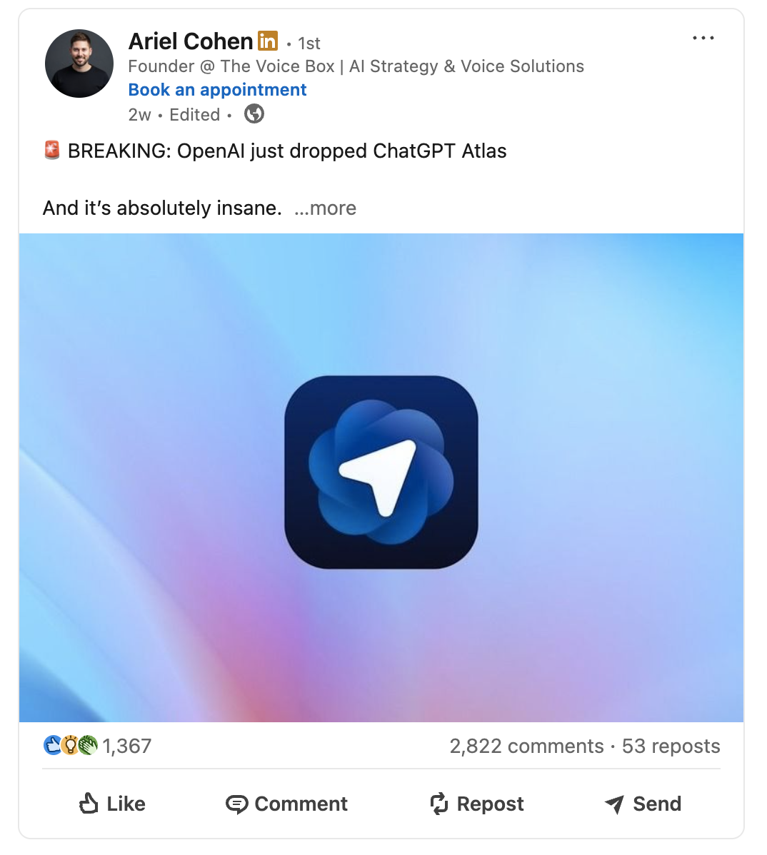 Ariel Cohen LinkedIn profile growth in 3 months