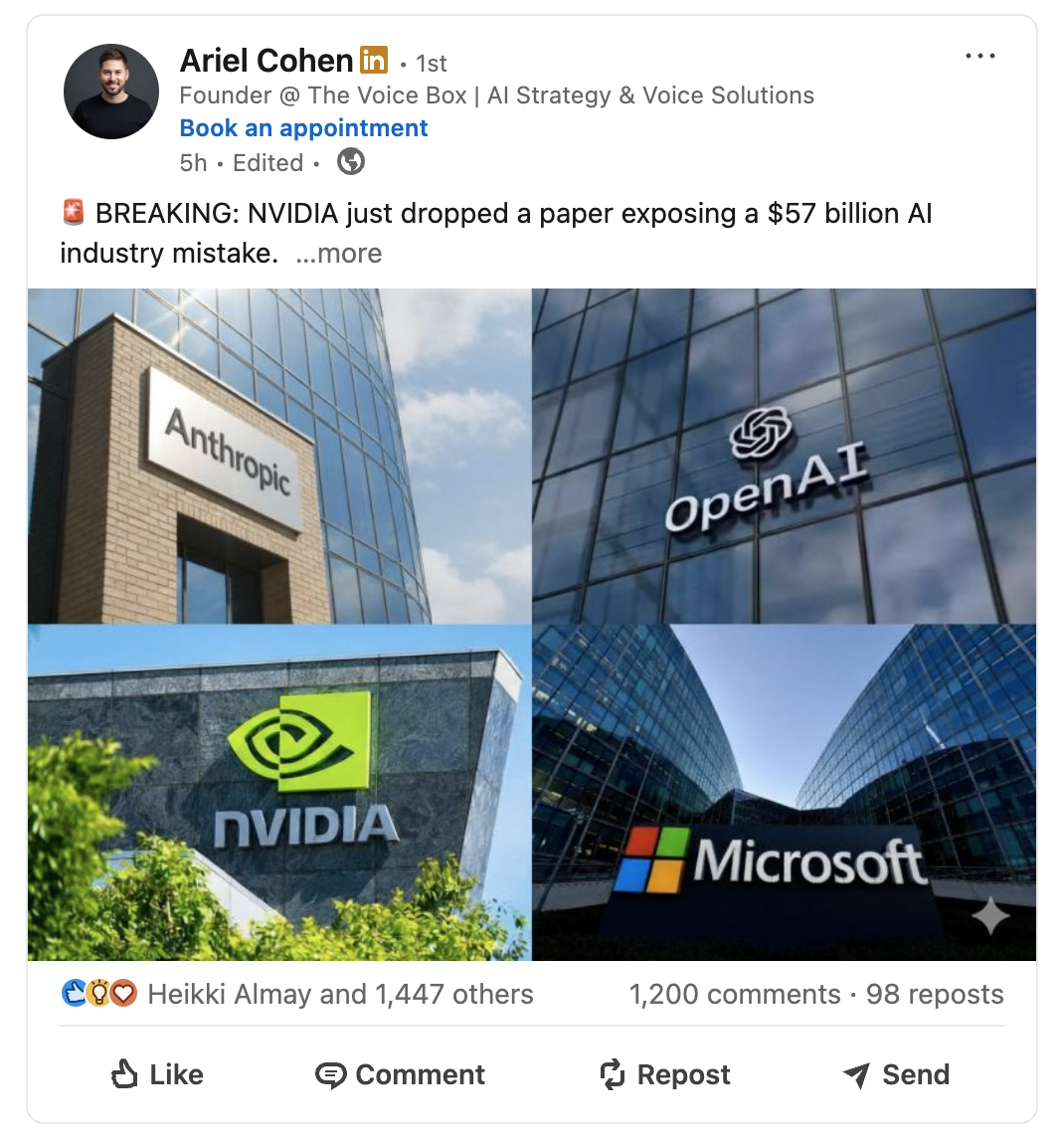 LinkedIn post crafted by Starborn Studio