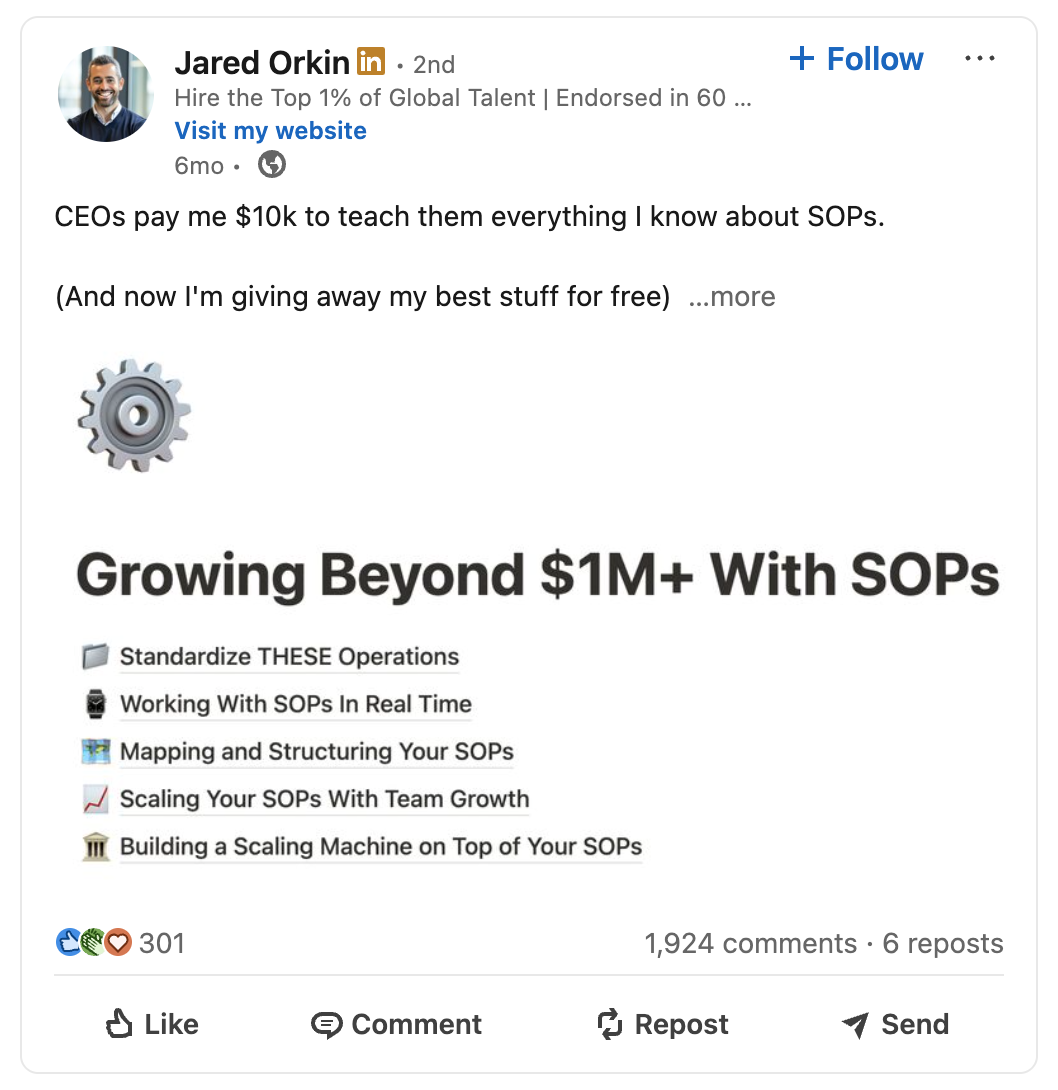 LinkedIn post crafted by Starborn Studio