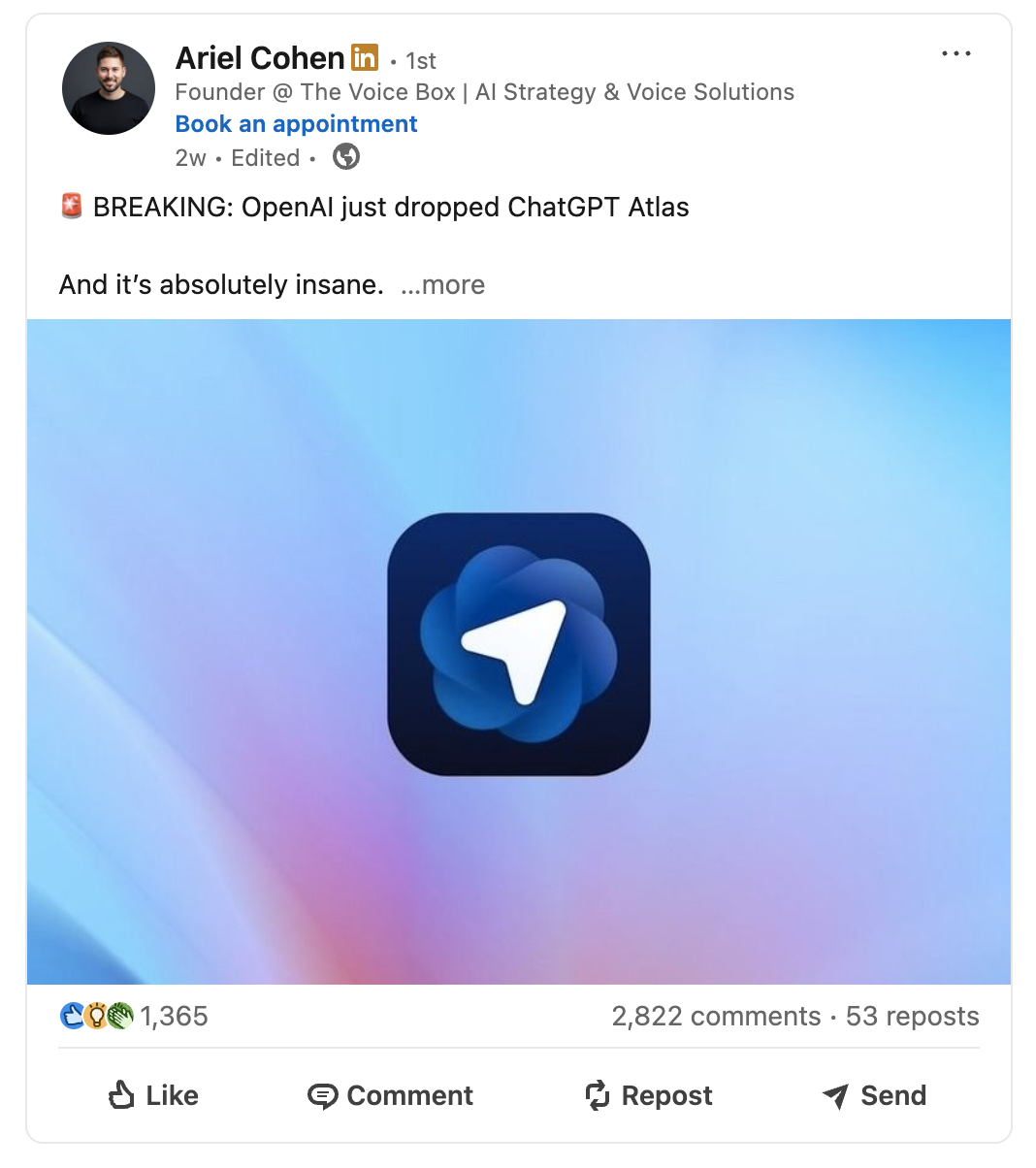 LinkedIn post crafted by Starborn Studio